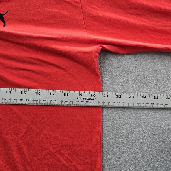 Victoria's Secret PINK Women Shirt M Red Logo V-Neck Lace Up Dog Campus Varsity - Picture 6 of 8